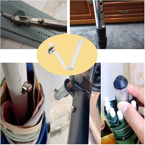 Miniatura 5 de Paquete de 10 clips de resorte a presión en forma de V para kayak, botón telescópico de poste de un solo botón, cuatro esquinas, tienda de campaña,