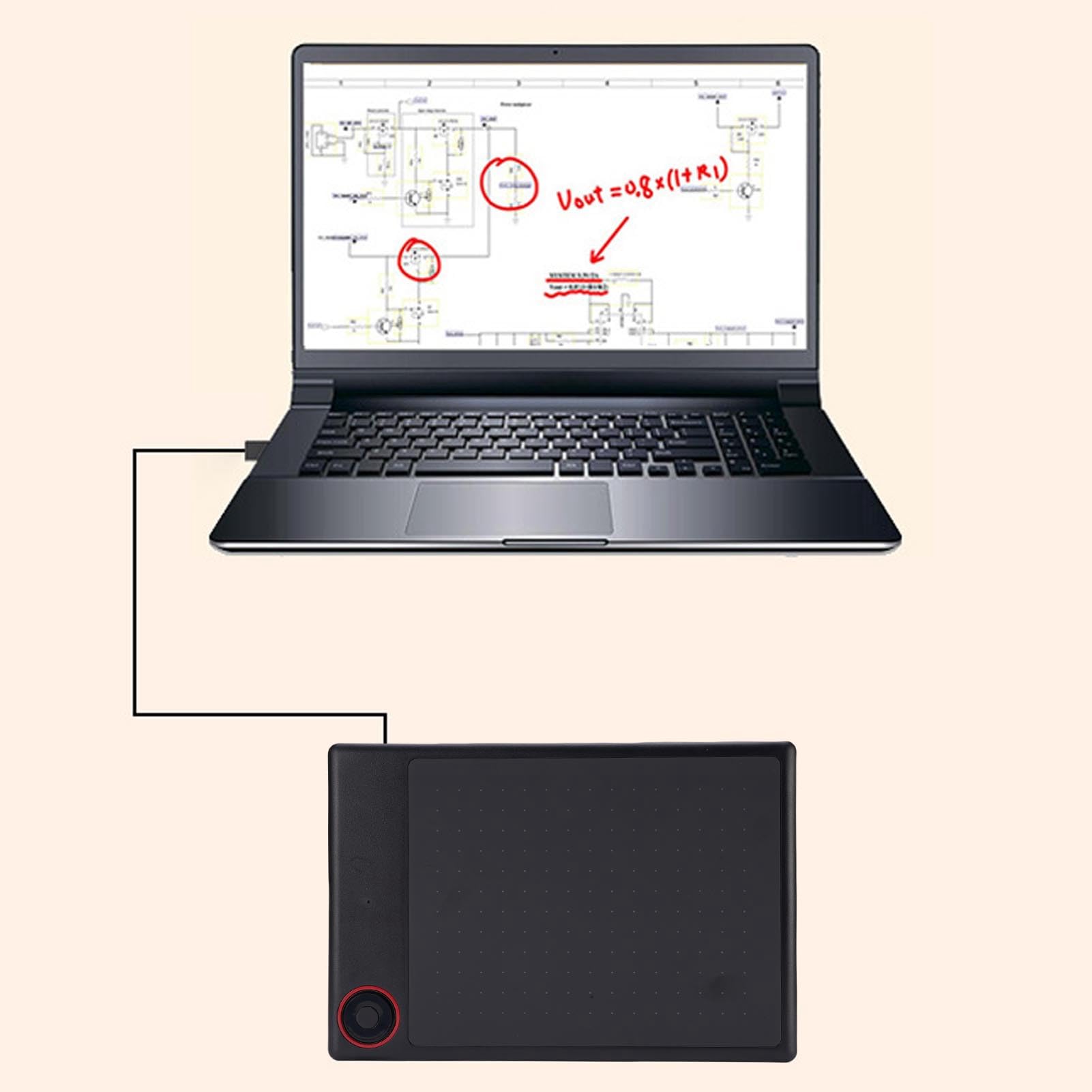 Tablet Graficzny Duży Tablet Graficzny do Rysowania o Wysokiej Czułości na Nacisk dla Twórców Sztuki Cyfrowej 28x19 Cm