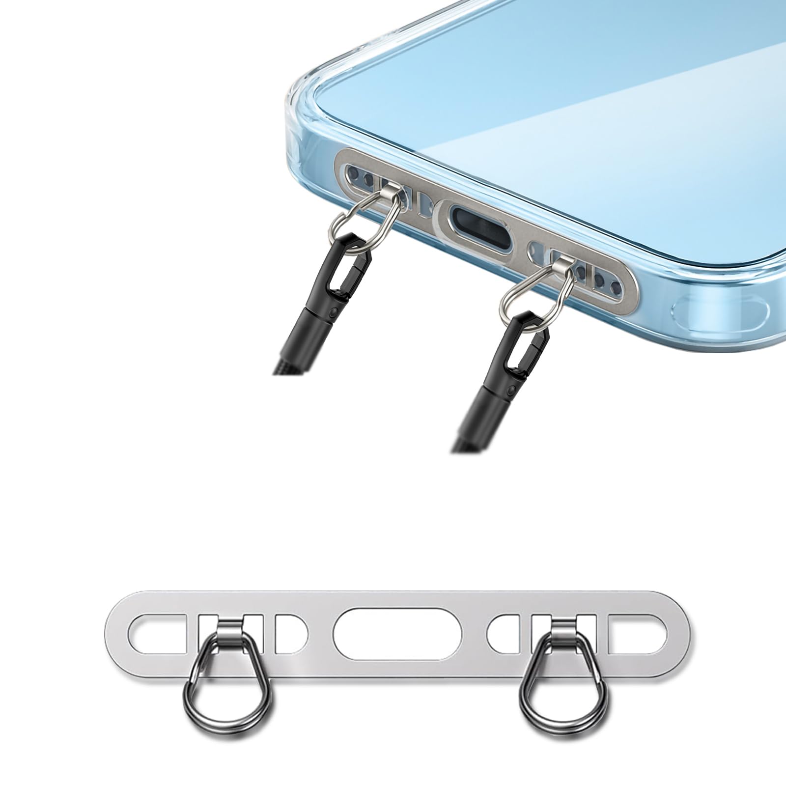 Amazon | SZSL スマホ ストラップホルダー 2口 ダブルリング 極薄0.4mm