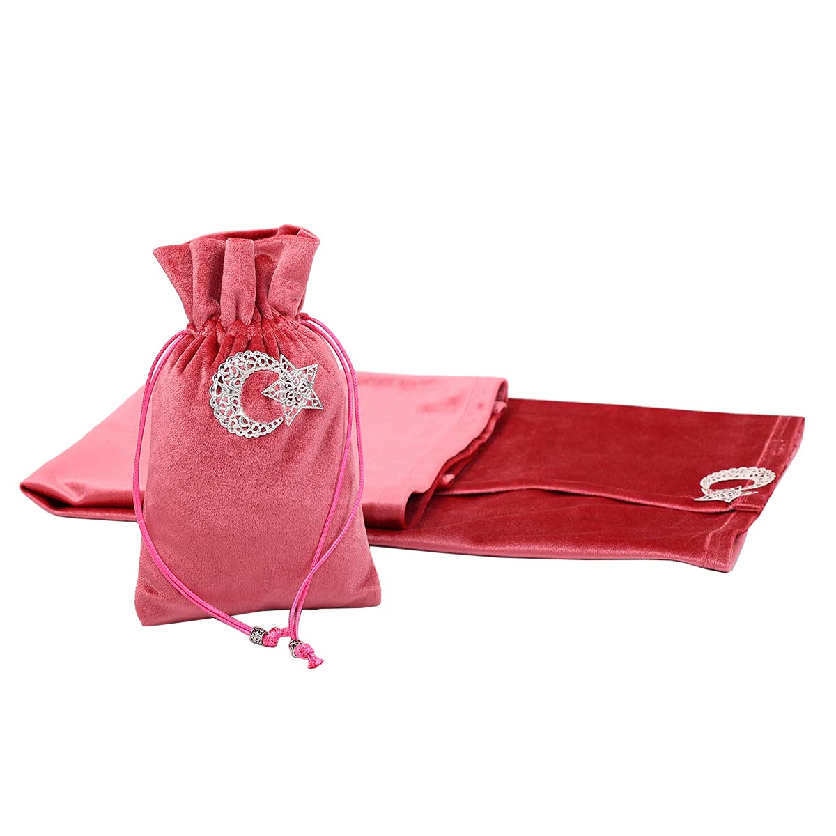 BLESSUME Altar Tarot Card Table Cloth with Tarot Bag Divination Wicca Velvet (Pink) — image 1