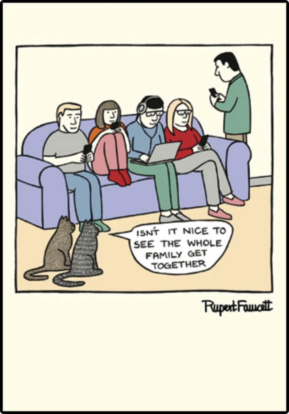 On the Prowl by Rupert Fawcett | Family Time | Funny Humourous Cat Greeting Card