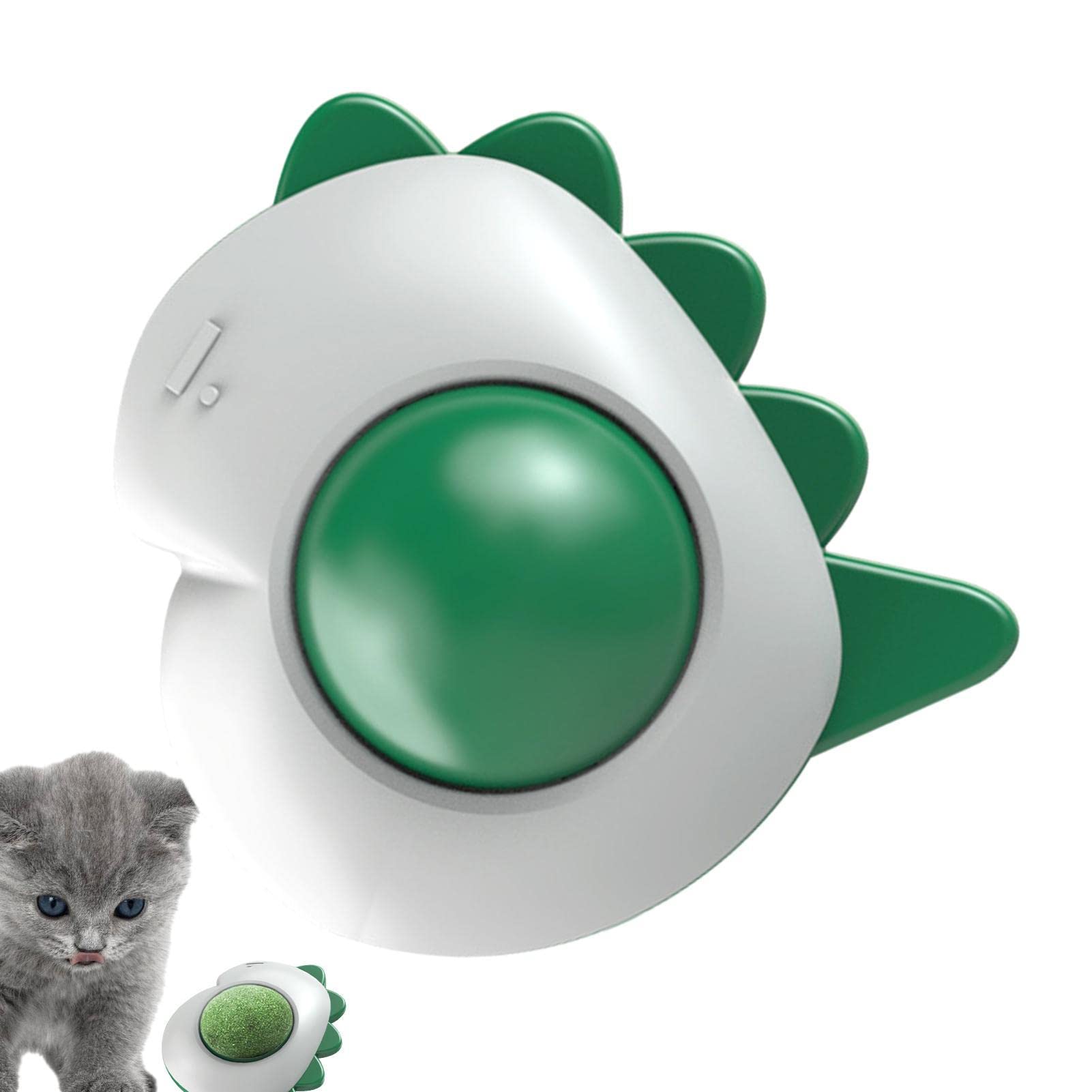 Tayste A Cat Ball | Dinosaur Shape Catnip Ball Wall Mount - Edible Cat Licking Toy, Cat Chew Toy, Teeth Cleaning Cat Bite Toy, Rotatable Indoor Cat Toy, Cat Wall Decoration