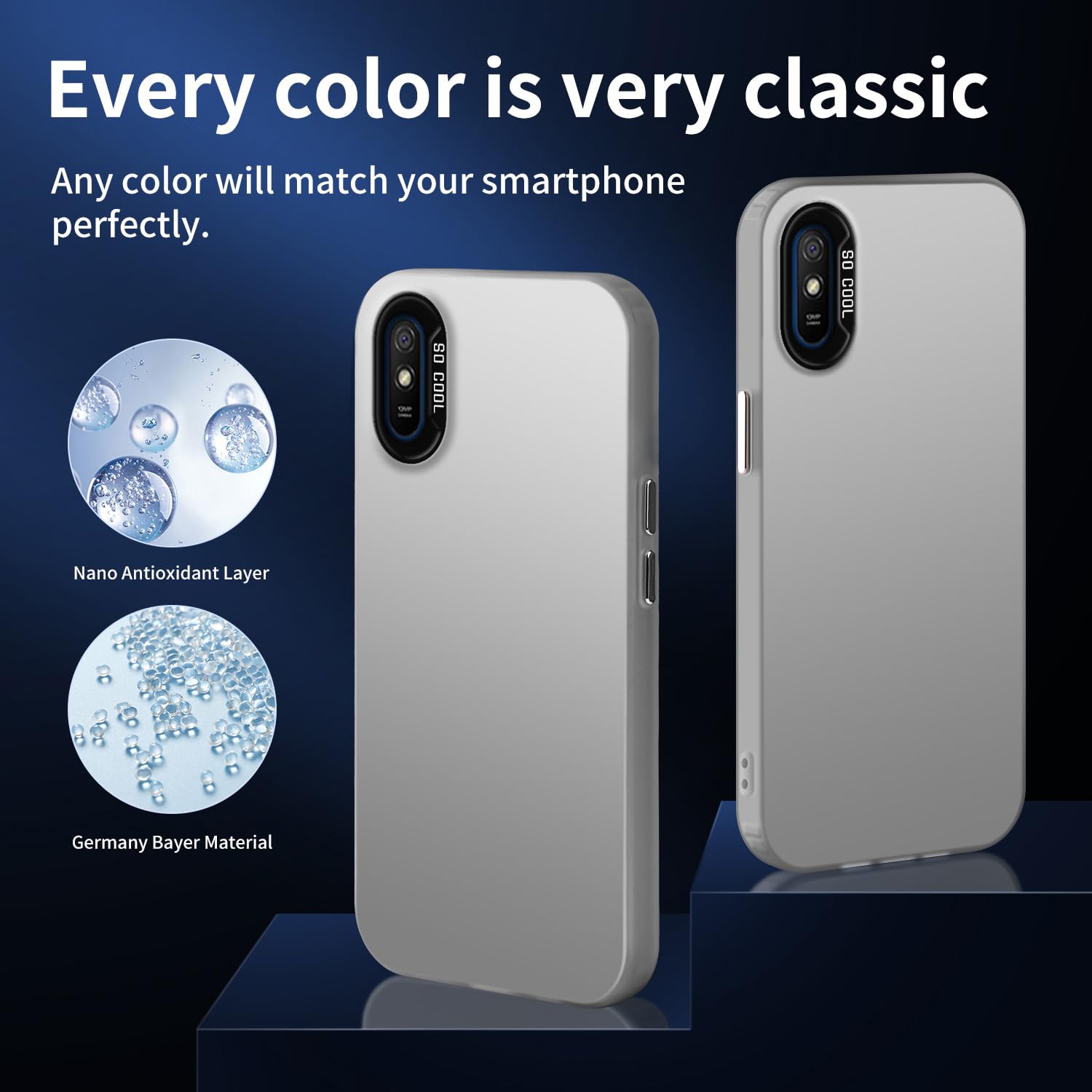XINYEXIN Cover Antiurto Per Xiaomi Redmi 9A / 9AT, Trasparente Cristallo, Con Protezione Schermo Integrata, TPU Bumper Full Body, Grado Militare