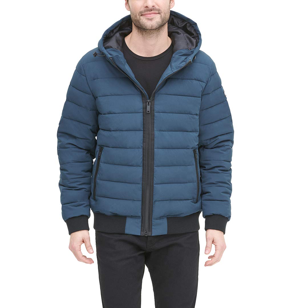 Men's Quilted Performance Hooded Bomber Jacket