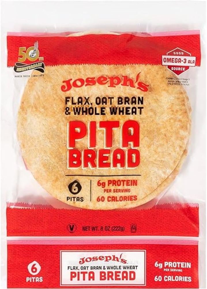 Joseph's Flax, Oat Bran and Whole Wheat Flour Pita Bread 6