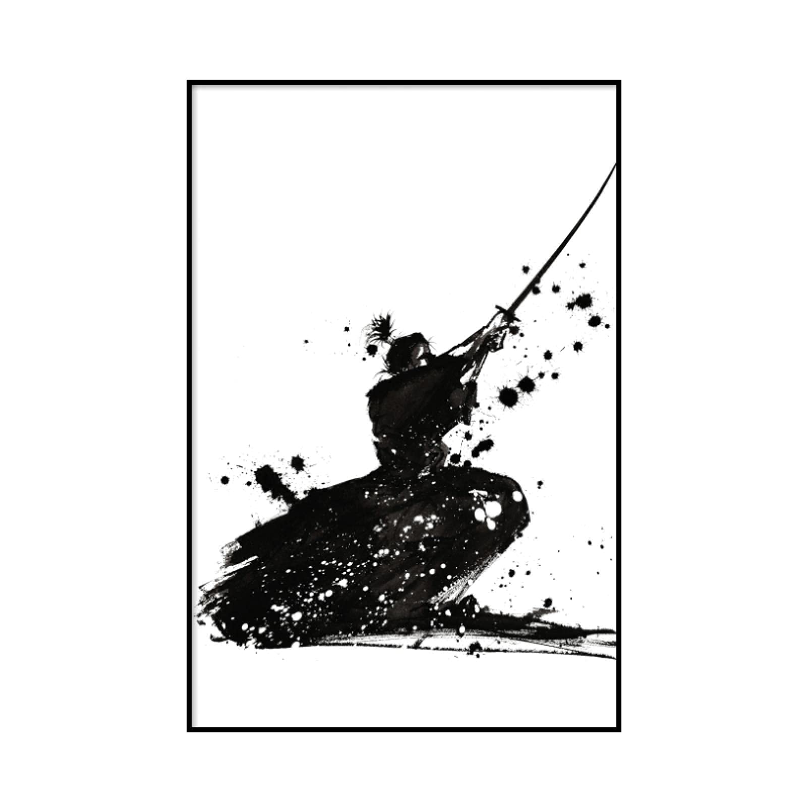 Arazzo Murale Giapponese Con Samurai – Tapestry 152x101 Cm In Poliestere Per Camera, Soggiorno, Dormitorio - 5