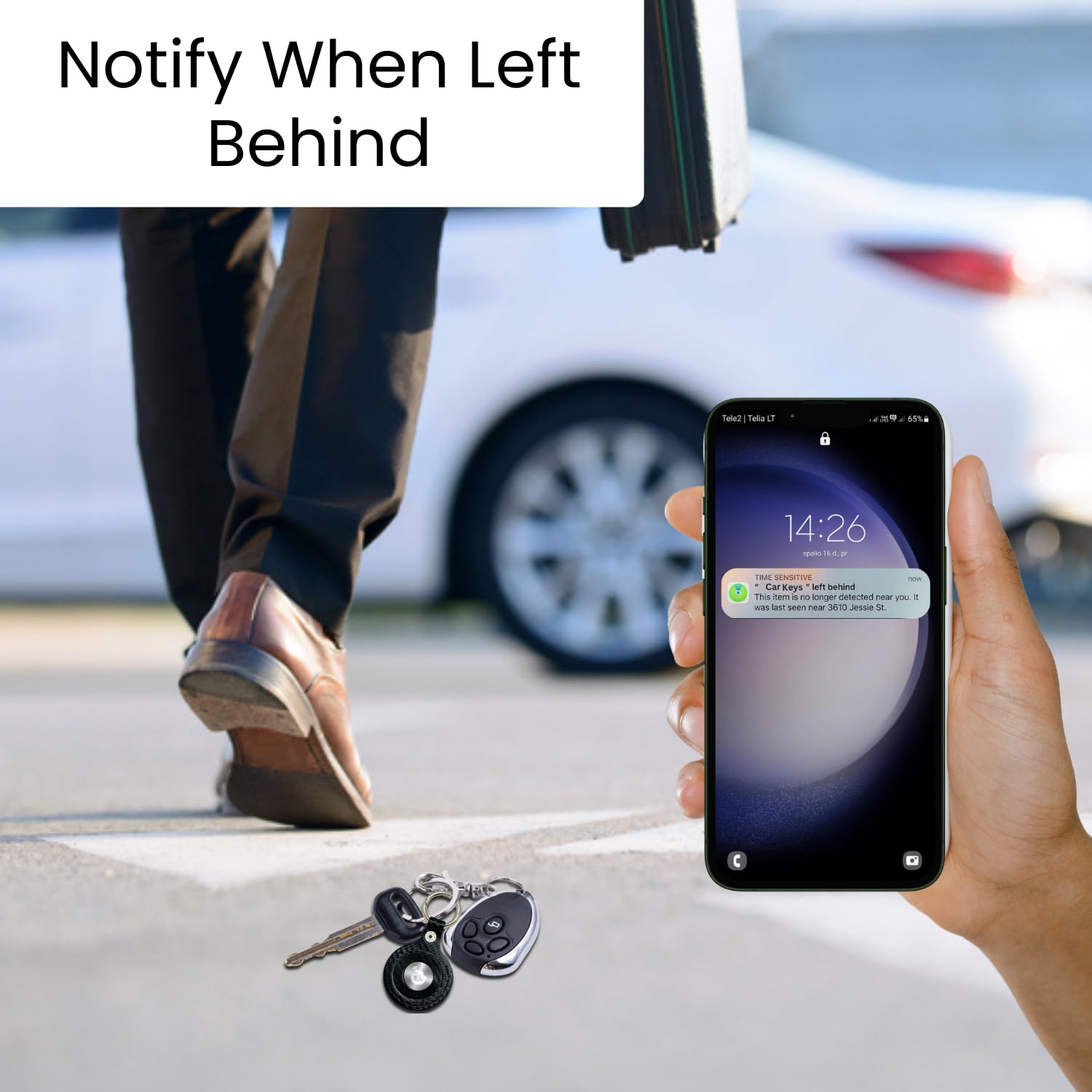 tag8 [Confezione da 4] Ricerca oggetti Funziona con Apple Find My APP (solo iOS), Bluetooth Tracker, Trova chiavi e localizzatore oggetti per bagagli, zaini, valigie