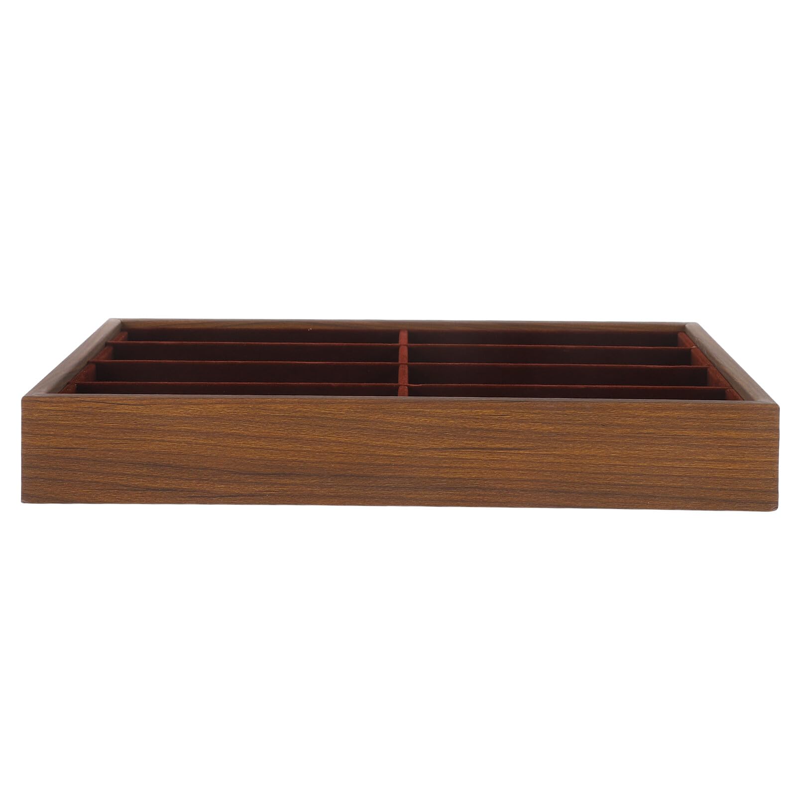 Bandeja Organizadora de Gafas y Compartimentos Espaciosos Base Antideslizante de Madera 8 Ranuras para Almacenamiento Estable y Portátil Hogar