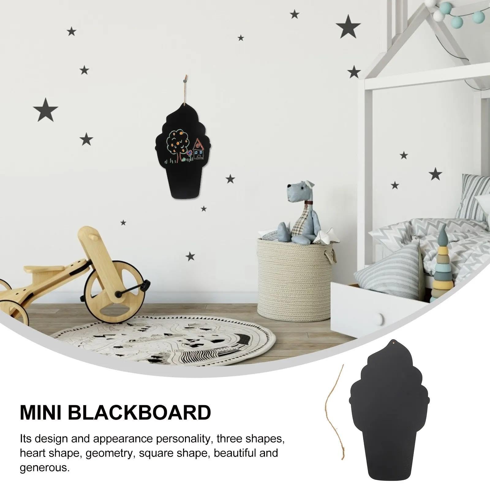 Mini Ardoise Tableau noir suspendu en forme de crème glacée