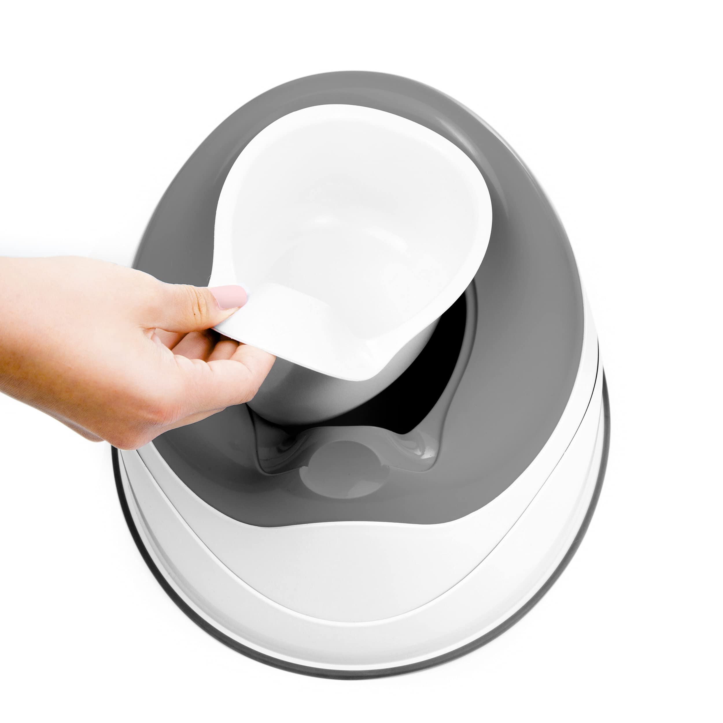 Prince Lionheart Pottypod® SQUISH | Weiches Töpfchen | Rutschfester Basis | Abnehmbarer Mittelbehälter | Leicht zu reinigen | Töpfchentraining und komfortables Sauberkeitstraining - Grau