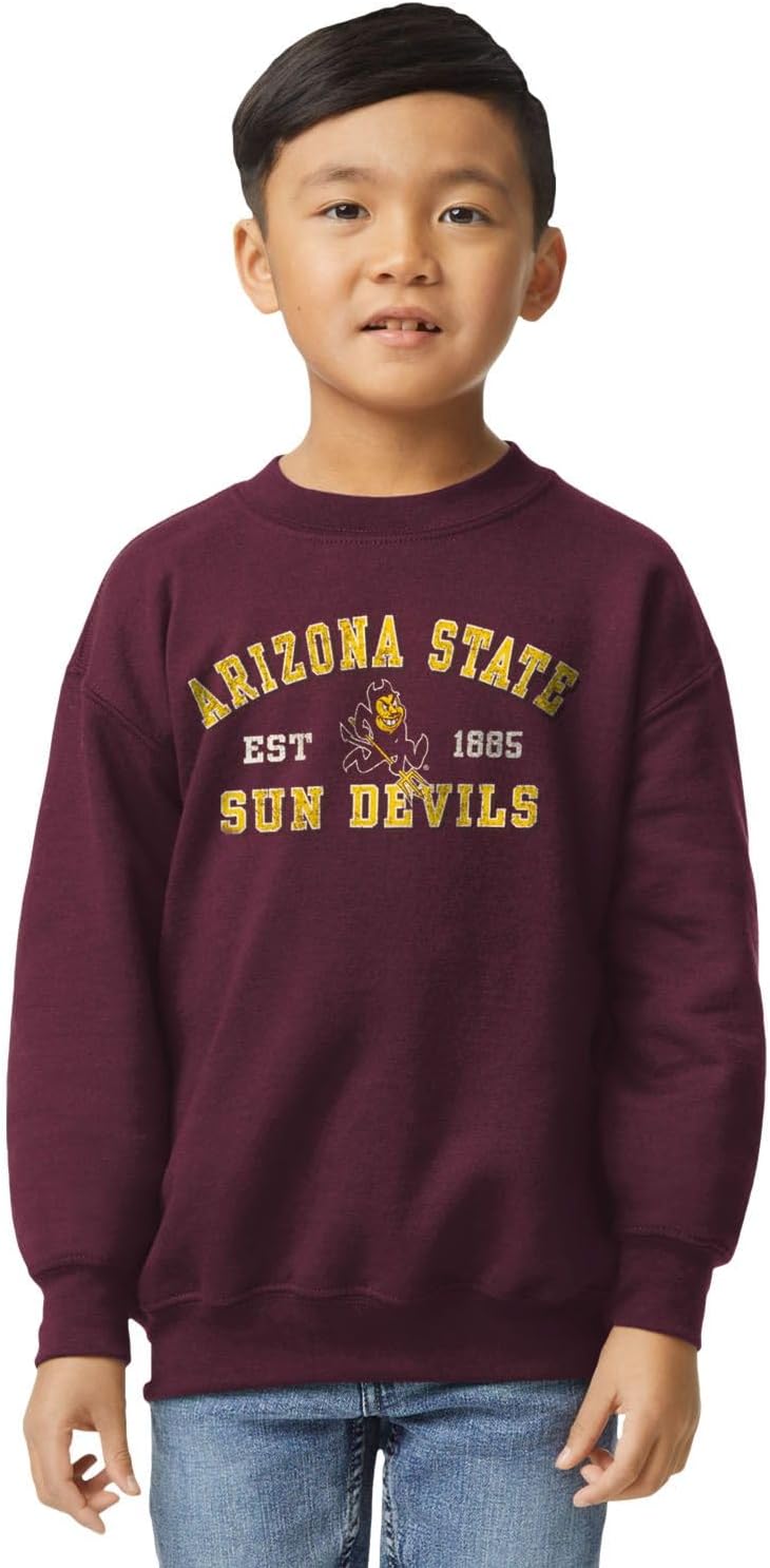 Barnesmith NCAA Unisex Youth Crewneck Sweatshirt, Vintage Logo, Color - Image 2