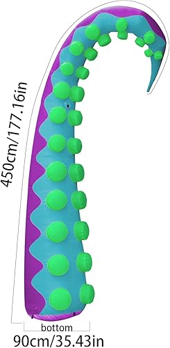Miniatura 2 de TrendBox Tentáculo inflable de pulpo gigante de 14.7 pies con soplador de aire para decoración de fiesta de Halloween, publicidad - molde B (morado)