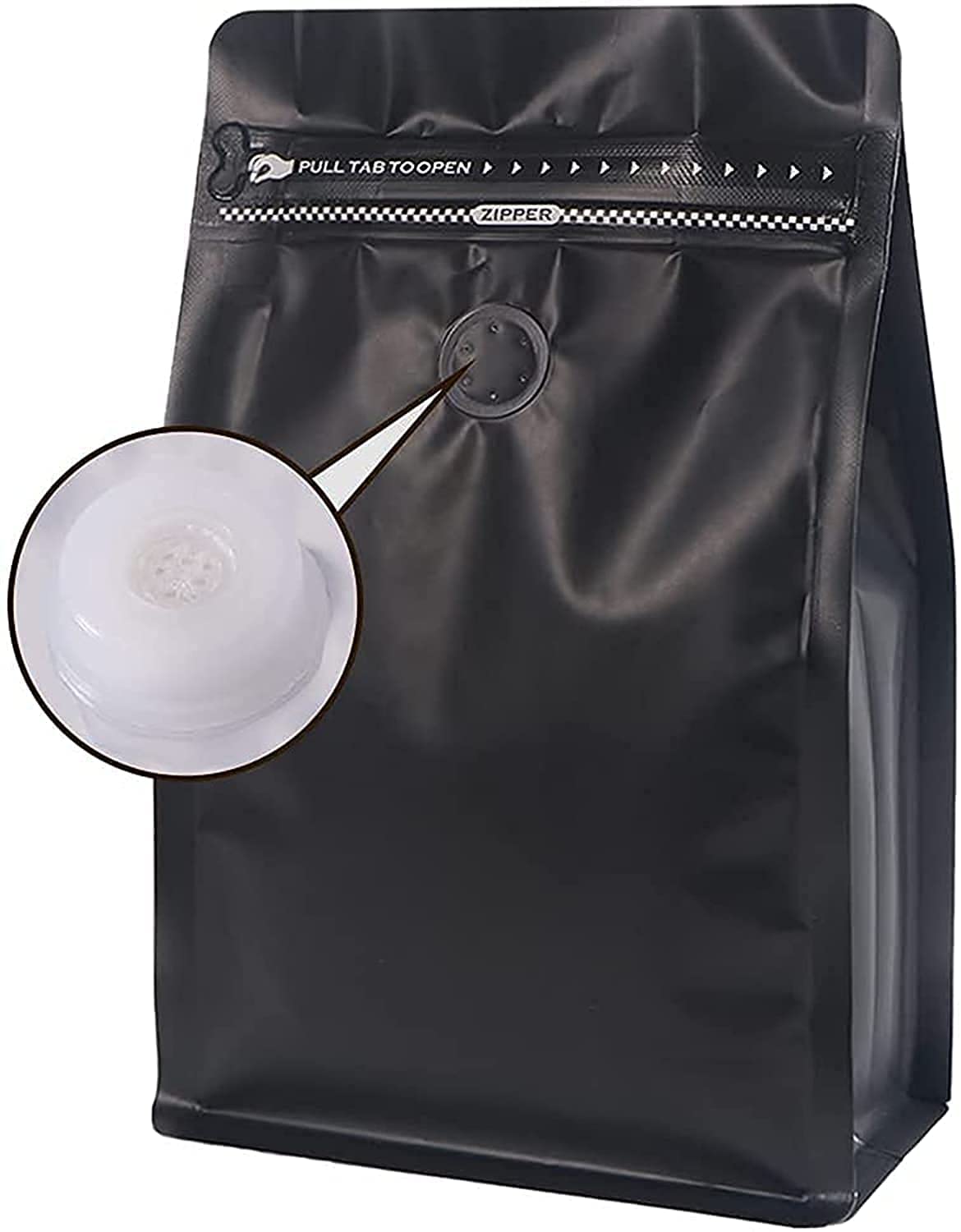 Coffee Storage, Coffee Bags with Valve Black High Barrier Aluminum Foil Flat Bottom Standing Coffee Beans Storage Bags, Reusable Heat Sealable Side Zipper Pouches for Home or Store (20pcs,8 oz,1/2 lb)