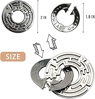 Vista 5 de 3 piezas de juegos de rompecabezas mentales de metal divertidos - Juguetes 3D para la mente de adultos - Desafío de inteligencia para adolescentes