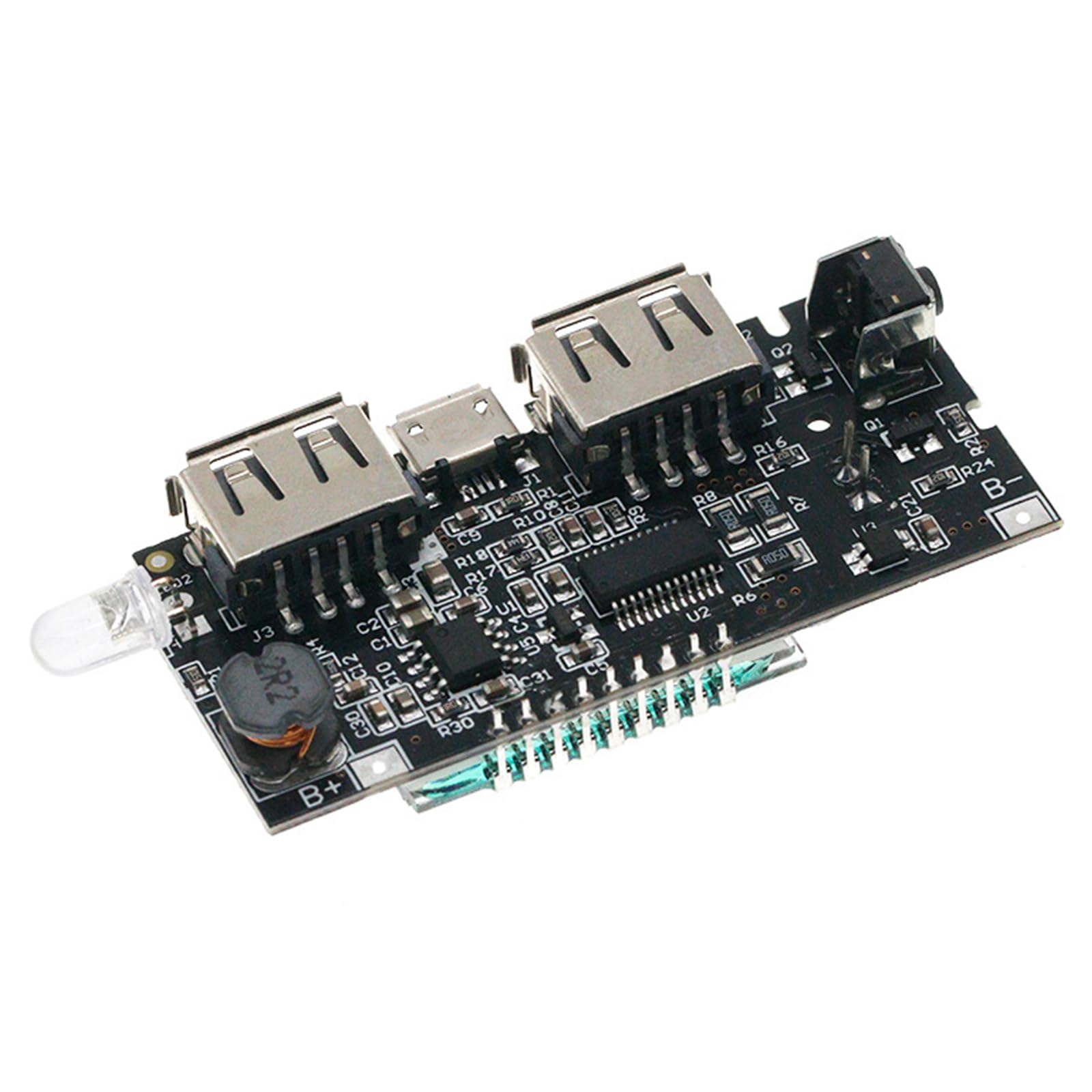 BWANGIAO Double USB Output Battery Power Module With LCD Display For Battery 5V 2.1A 1A Fast Charging And Protections
