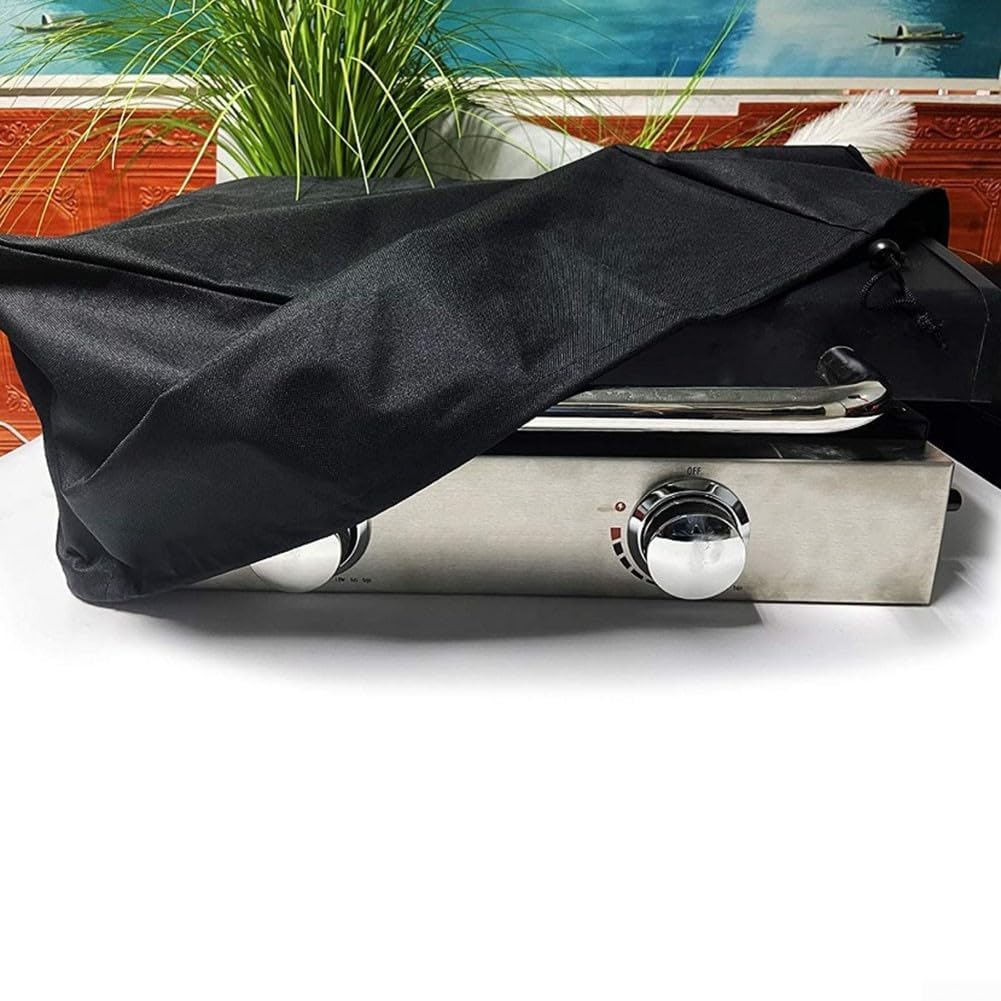 Copertura per barbecue resistente e impermeabile, 57 x 48 x 23 cm, in tessuto di bue 420D, con coulisse regolabile, adatta a griglie da 56 cm, protezione esterna resistente alle intemperie