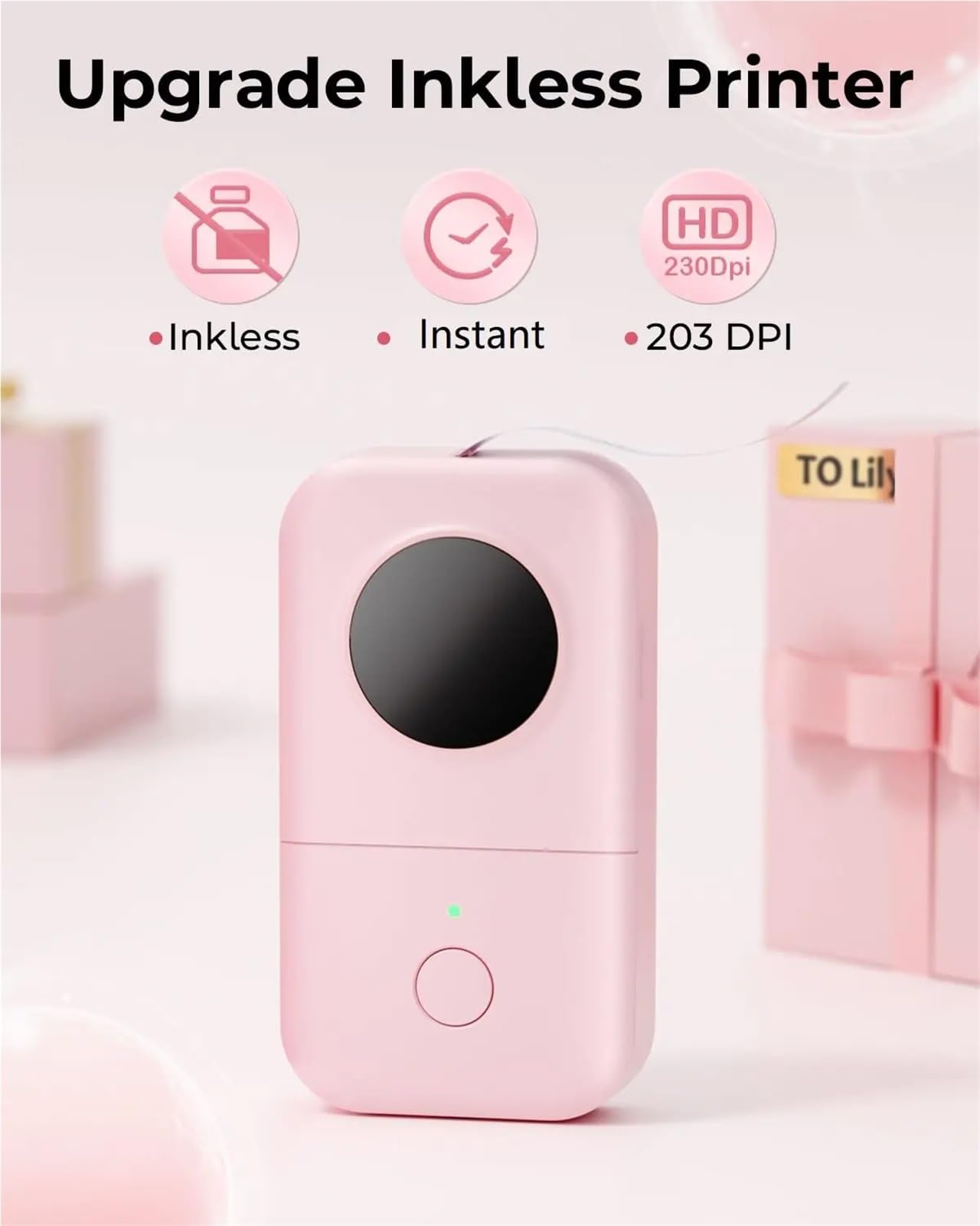 Drukarka naklejek, Drukarka Etykiet D30, Maszyna Do Produkcji Naklejek, Przenośna Etykieciarka Bluetooth Biura, Domu I Szkoły dla paczki pocztowej, adresu, logo(Black)