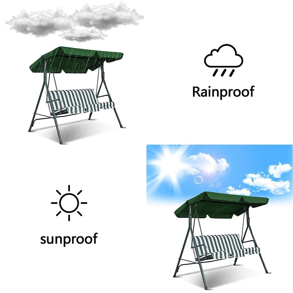 Copertura di ricambio per dondolo da giardino per 2 e 3 posti, impermeabile, 142 x 120 x 18 cm, protezione superiore per dondolo