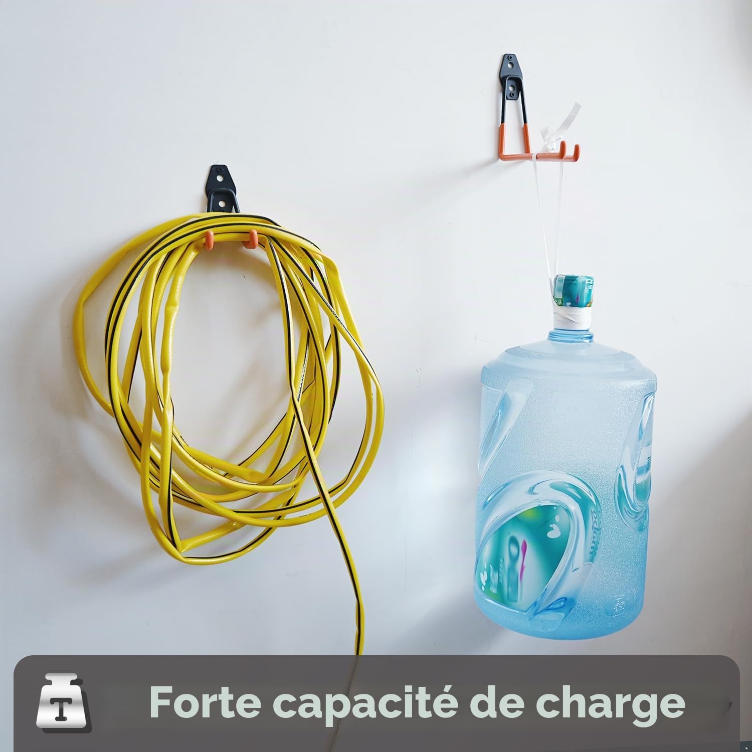QUELIEN Lot de 16 crochets muraux de garage – Crochets muraux de garage pour porte-tuyaux, câbles et outils, systèmes de rangement peu encombrants pour garage, atelier et maison