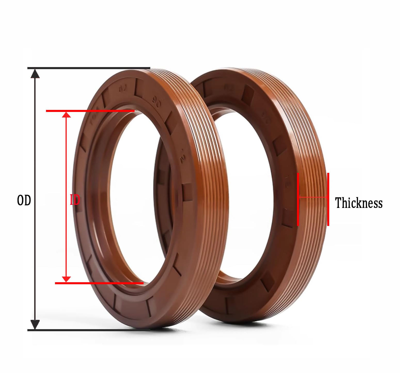 2 Stück TG4 Skelett-Öldichtung, Viton, 12 x 32 x 7 mm, 12 mm ID, 7 mm Breite