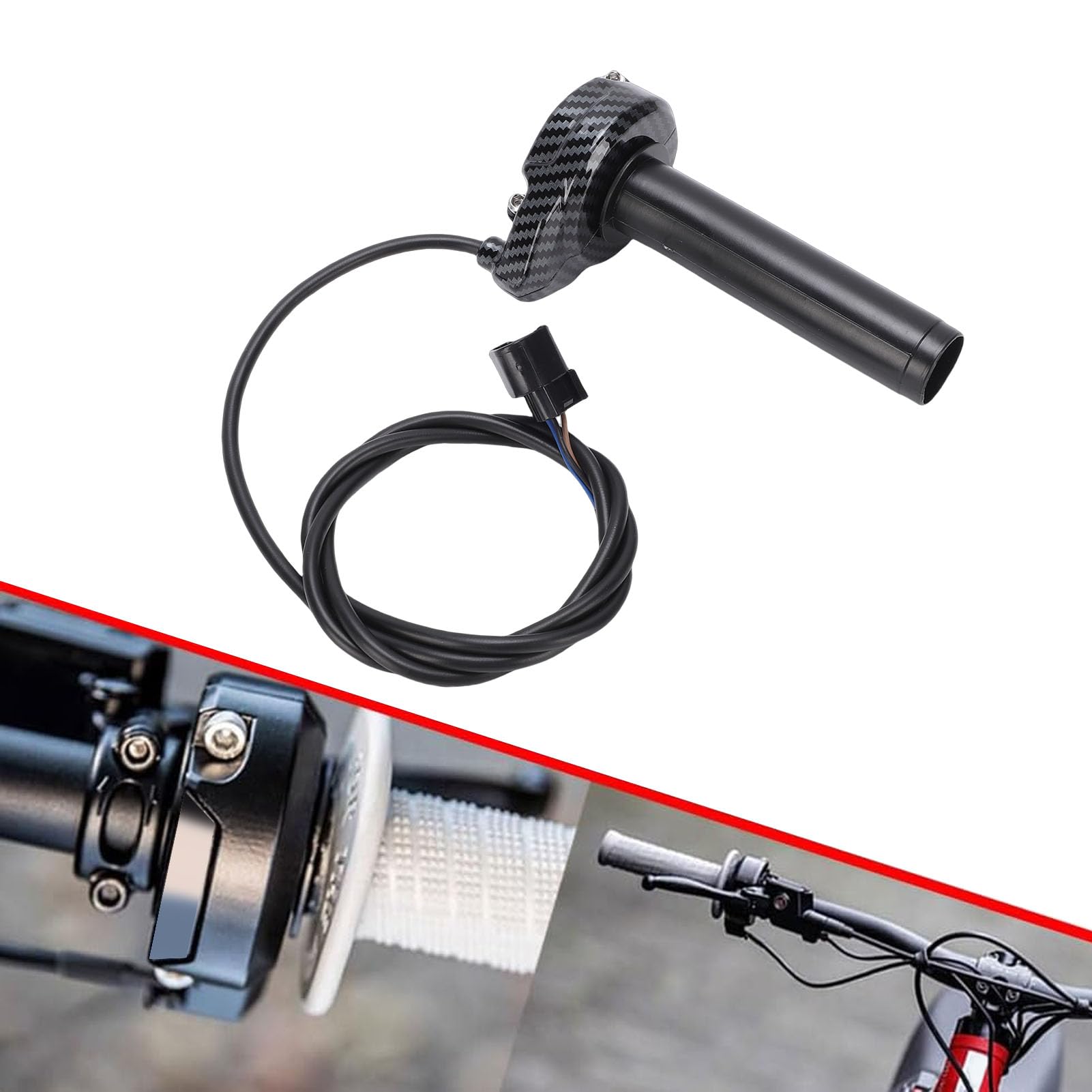 aqxreight Poignée D'accélérateur avec Roulement à Rouleaux, ABS Haute Résistance, Remplacement pour Surron Light Bee X S X160 X260, Accessoires électriques (style fibre de carbone)