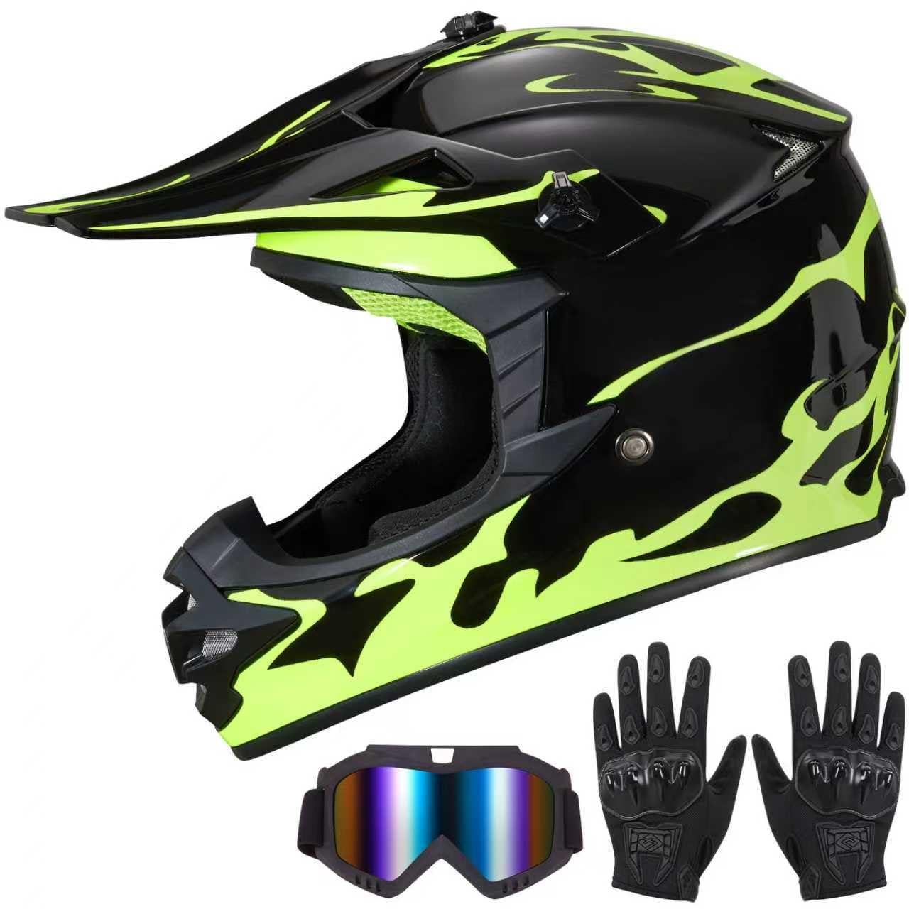 Youth Kids Dirt Bike Helmet,DOT Approved Full Face Motocross Set