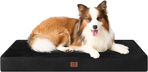 Miniatura 26 de EHEYCIGA Cama ortopédica impermeable para perros de 35 x 23 pulgadas, cama de espuma viscoelástica para perros de tamaño grande, tapete lavable para