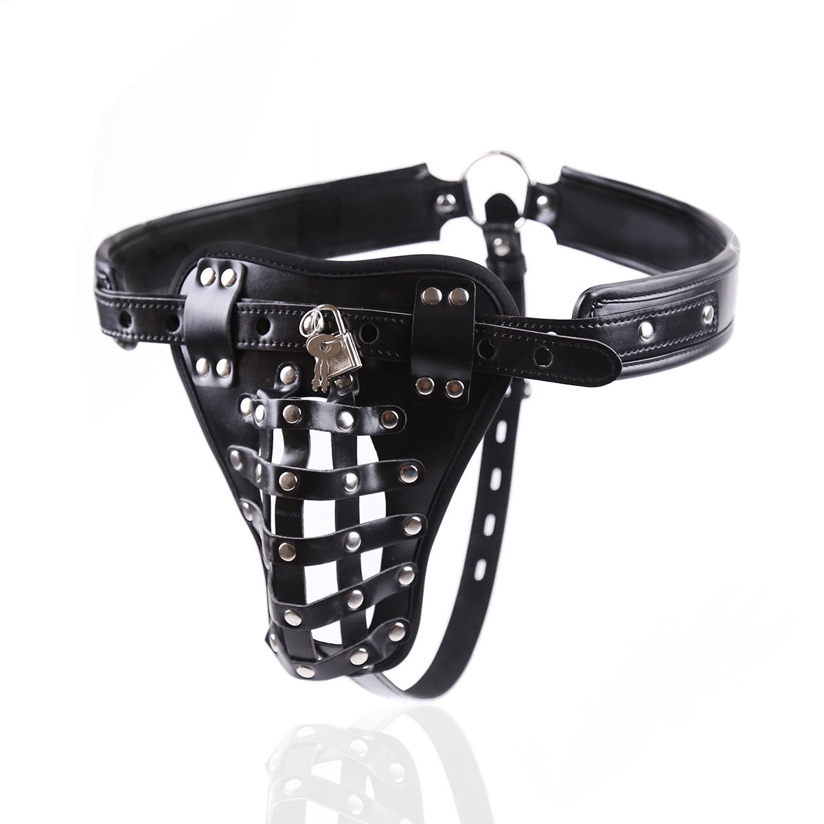 Boowhol Ceinture de chasteté pour homme en cuir avec string SM
