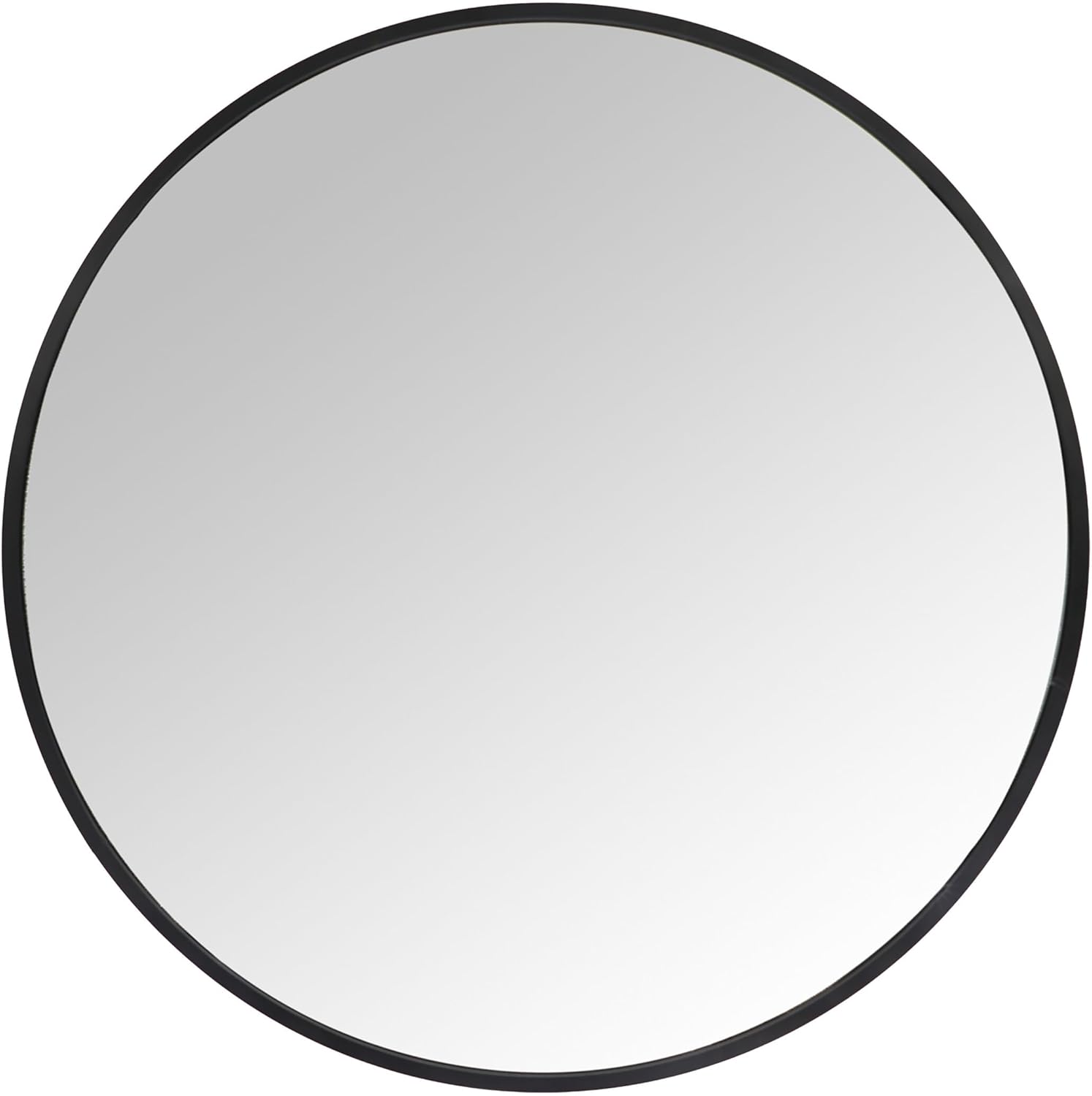 Relaxdays Round Mirror, Diameter 40 cm, with Frame, Wall Mirror for Hallway, Bathroom, Living Room, Hallway Mirror for Hanging, Black
