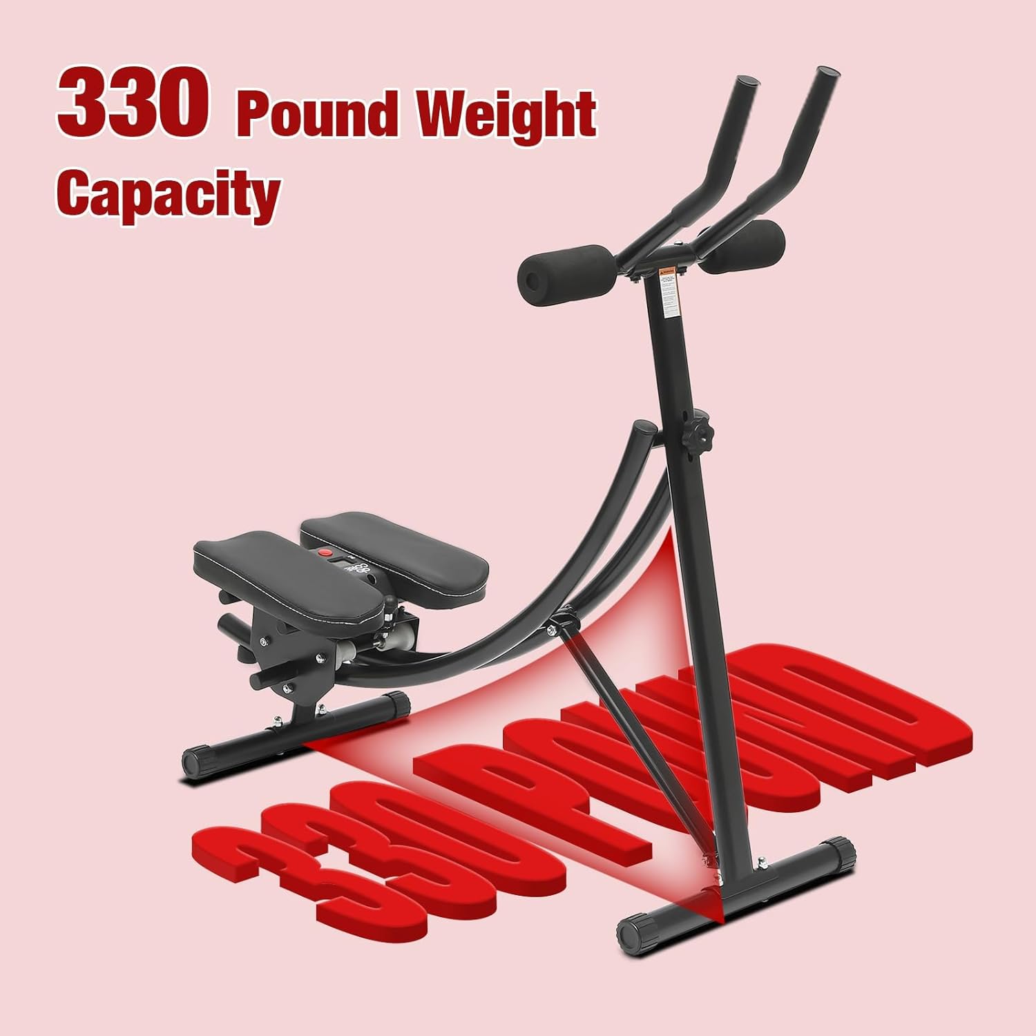 Ab Workout Equipment, Foldable Ab Machine Coaster Abdominal Crunch Trainer with LED Display, 330lbs Weight Capacit for Home Gym Core Workout Equipment