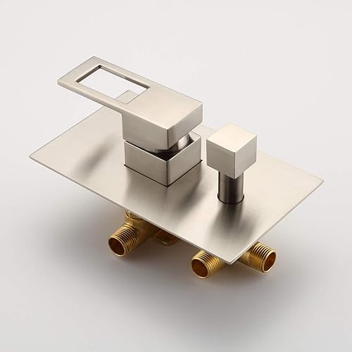 Miniatura 9 de SUMERAIN Sistema de ducha equilibrado de presión de níquel cepillado con boquilla de bañera de cascada, grifo de ducha de bañera