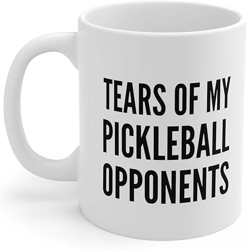 Miniatura 4 de Taza de café personalizada de Tears of My Pickleball Opponents para jugador deportivo, taza de cerámica personalizada de 11 onzas, color blanco, 11