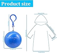 Vista 2 de Paquete de 4 impermeables portátiles, impermeables desechables de emergencia para niños, poncho de lluvia impermeable para viajes, campamento