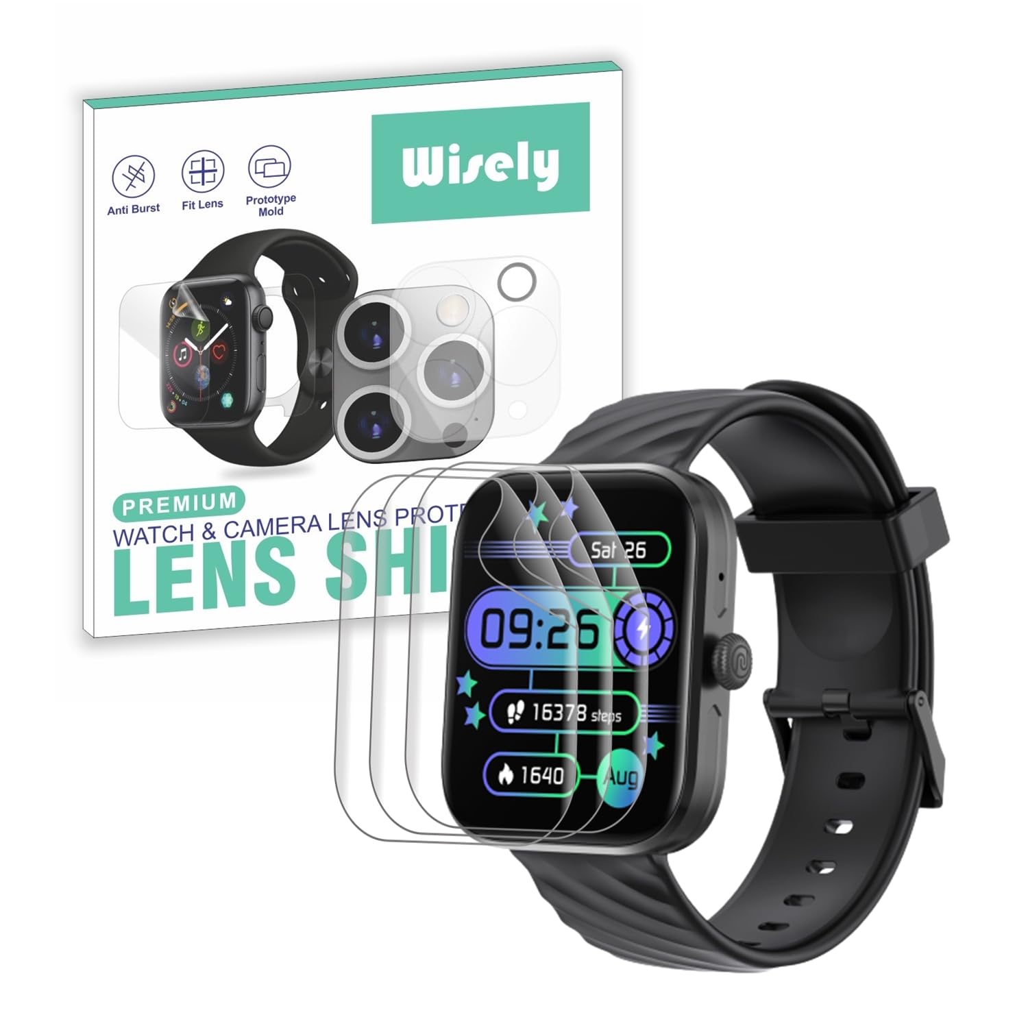 Wisely |3pcs| Screen Guard Protector For Noise ColorFit Spark Smartwatch |2"| Bubble Free, Easy installation kit, HD Clear, Full Cover (B0CF9WTRHK) Amazon Price History, Amazon Price Tracker