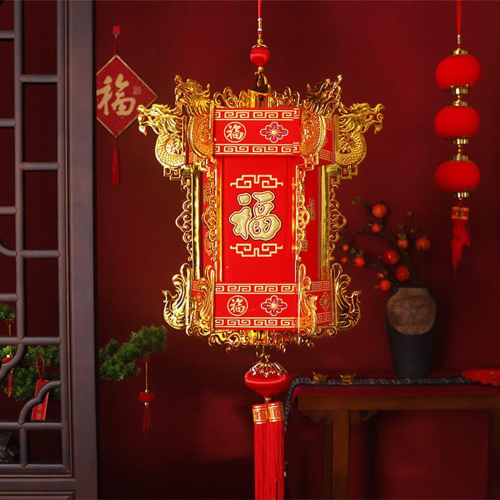 Red Chinese Lanterns Decorative Lucky Hanging Lanterns Decoration New Year Wedding Party Hang Lantern Home Decoration for Chinese Spring Festival (Extra Large)