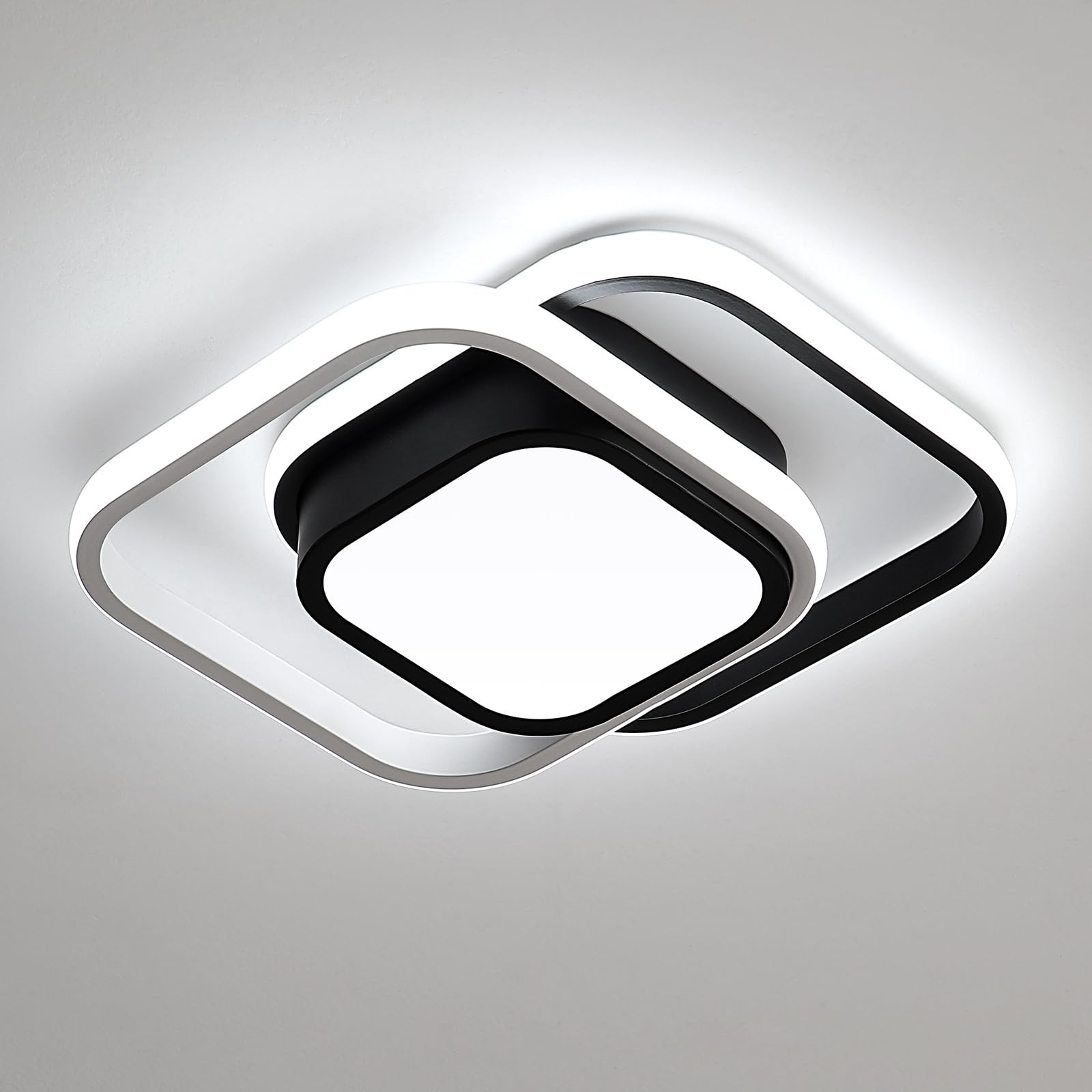 Comely Modern Ceiling Light, 32W LED, 2500LM 6000K Cool White, Black, L34 * W27 * H6cm/13.4 * 10.63 * 2.36 inches, Living Room