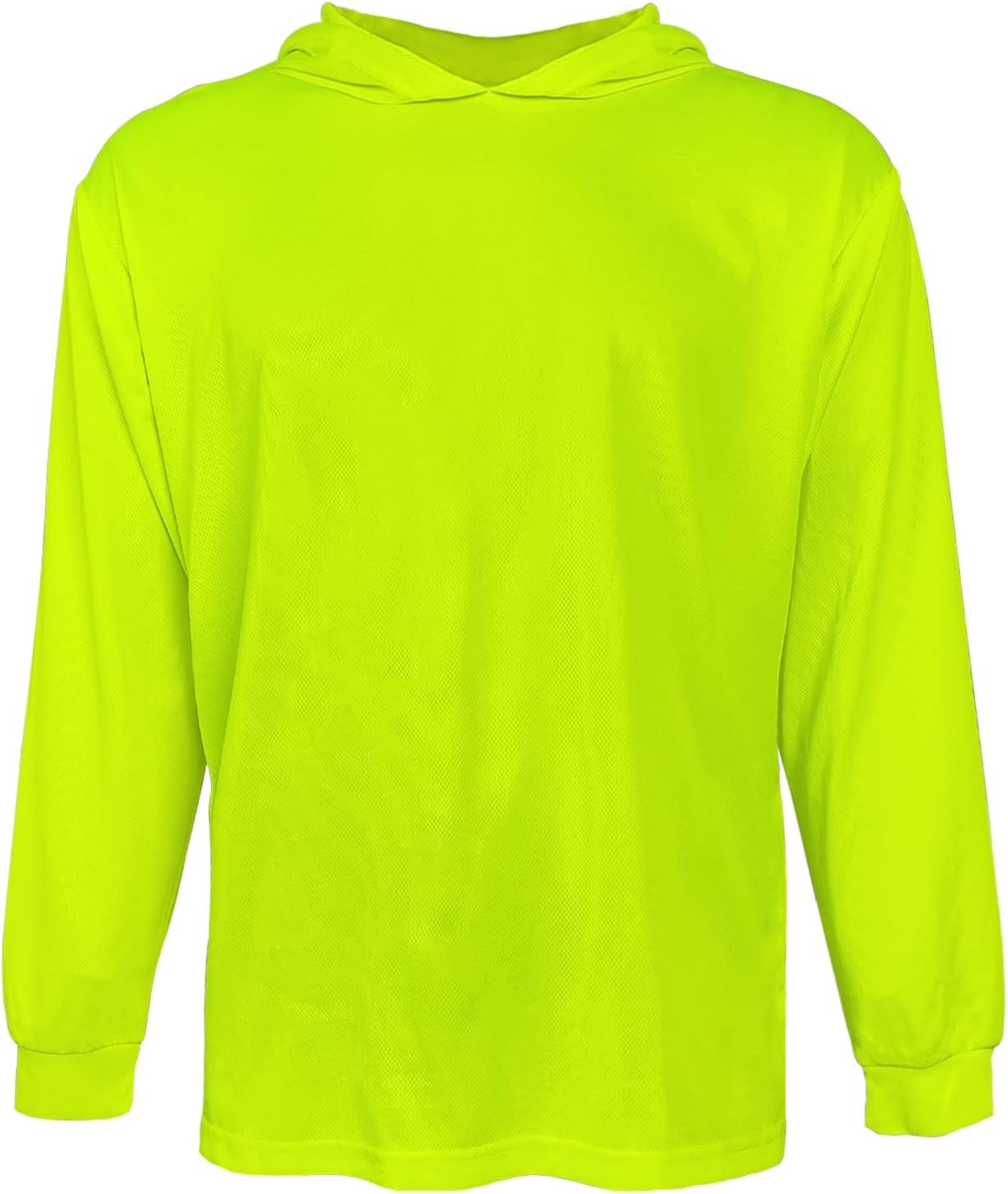 Hi Vis Safety Hoodie, High Visibility Shirts for Men, Long Sleeve, Construction Work Shirts with Sun Protective Hood