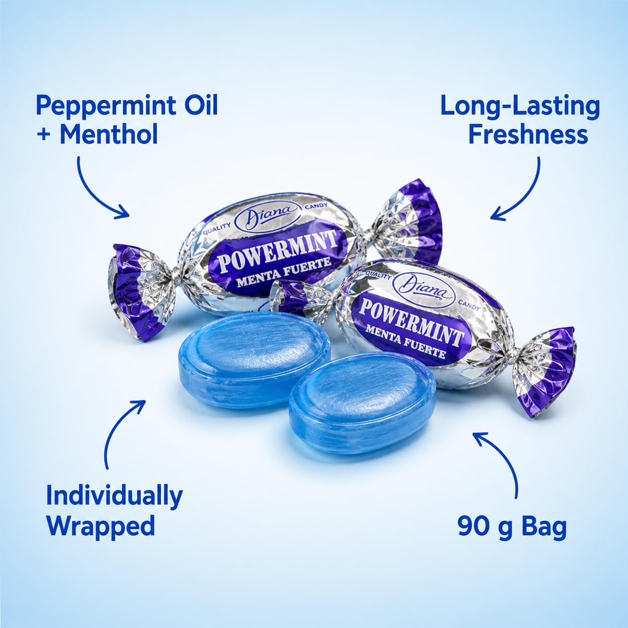 Amazon.com : Diana Power Mint - Powerful Breath Mints Individually