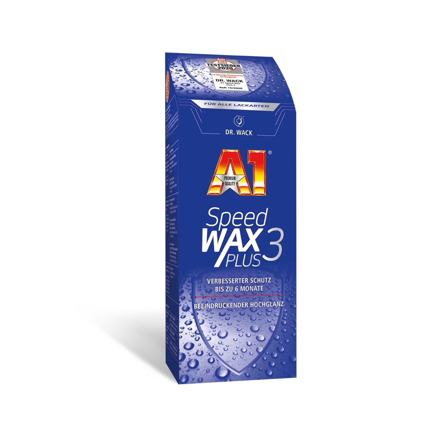 DR. WACK - A1 Speed Wax Plus 3 500 ml - Autowachs mit Wasserabperl-Effekt - Besserer Schutz & Glanz durch Carnauba-Booster-Technologie - Auto-Lackversiegelung - für alle Lacke - Hochwertige Autopflege