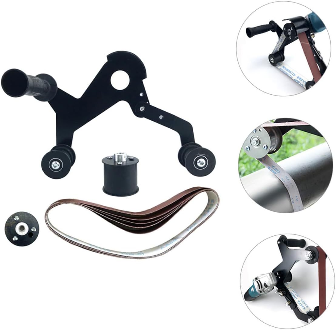 Portable Belt Sander Polishing Attachment with Polymer Guide Wheel High-strength Spring Wear-resistant Handheld Sander Tool for Woodworking and Polishing