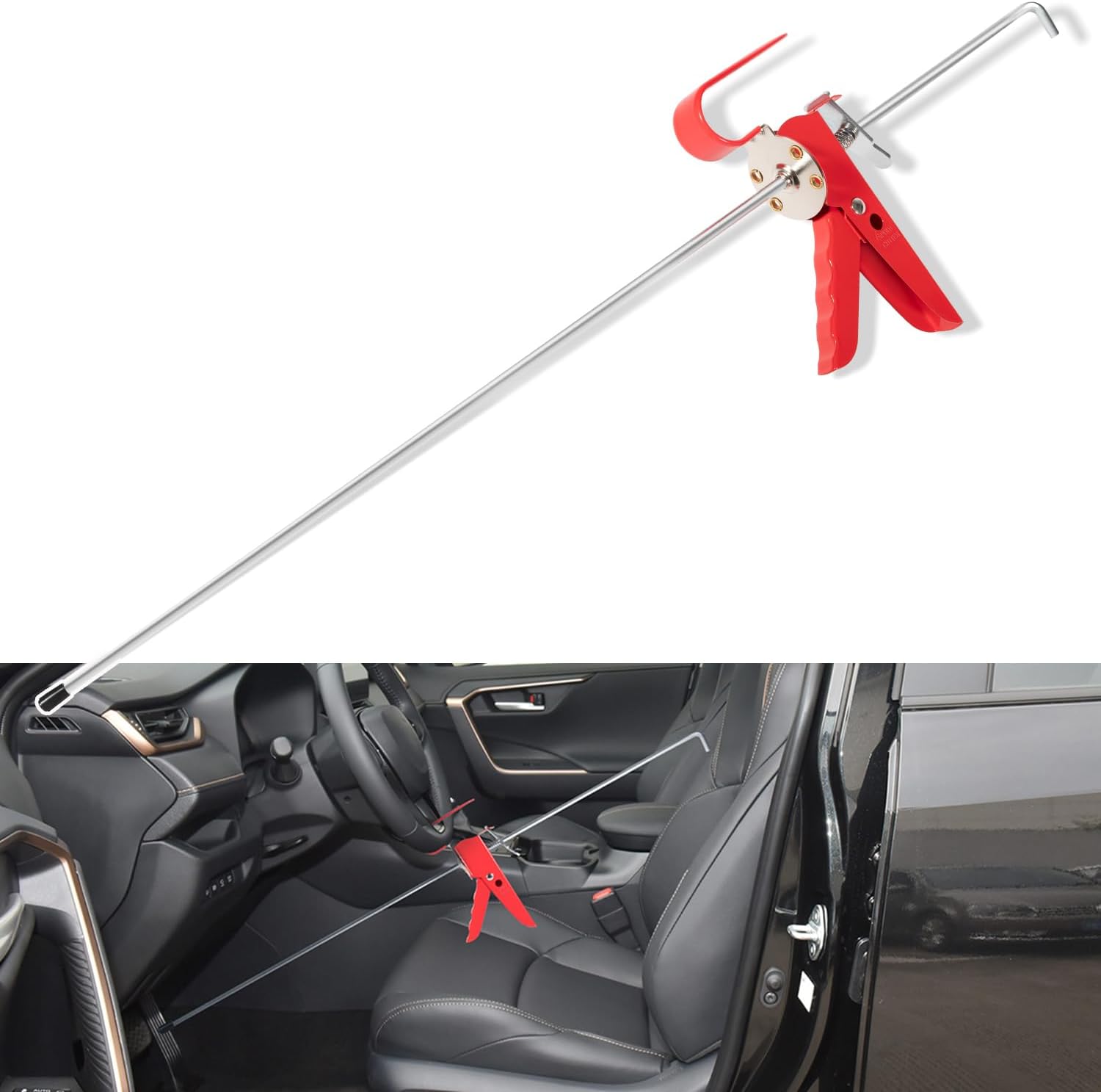 Bonbo THE393 Pedal Depressor Fits for Most Vehicle, Adjustable 37 Inch Stainless Steel Brake Pedal Depressor Used in Car Testing and Auto Maintenance