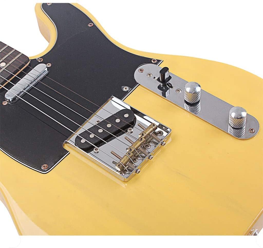 Juego de pastilla de guitarra, placa de control de interruptor de 3 vías con puente de sillín y pastilla Alnico V para guitarras eléctricas Telecaster, arce natural