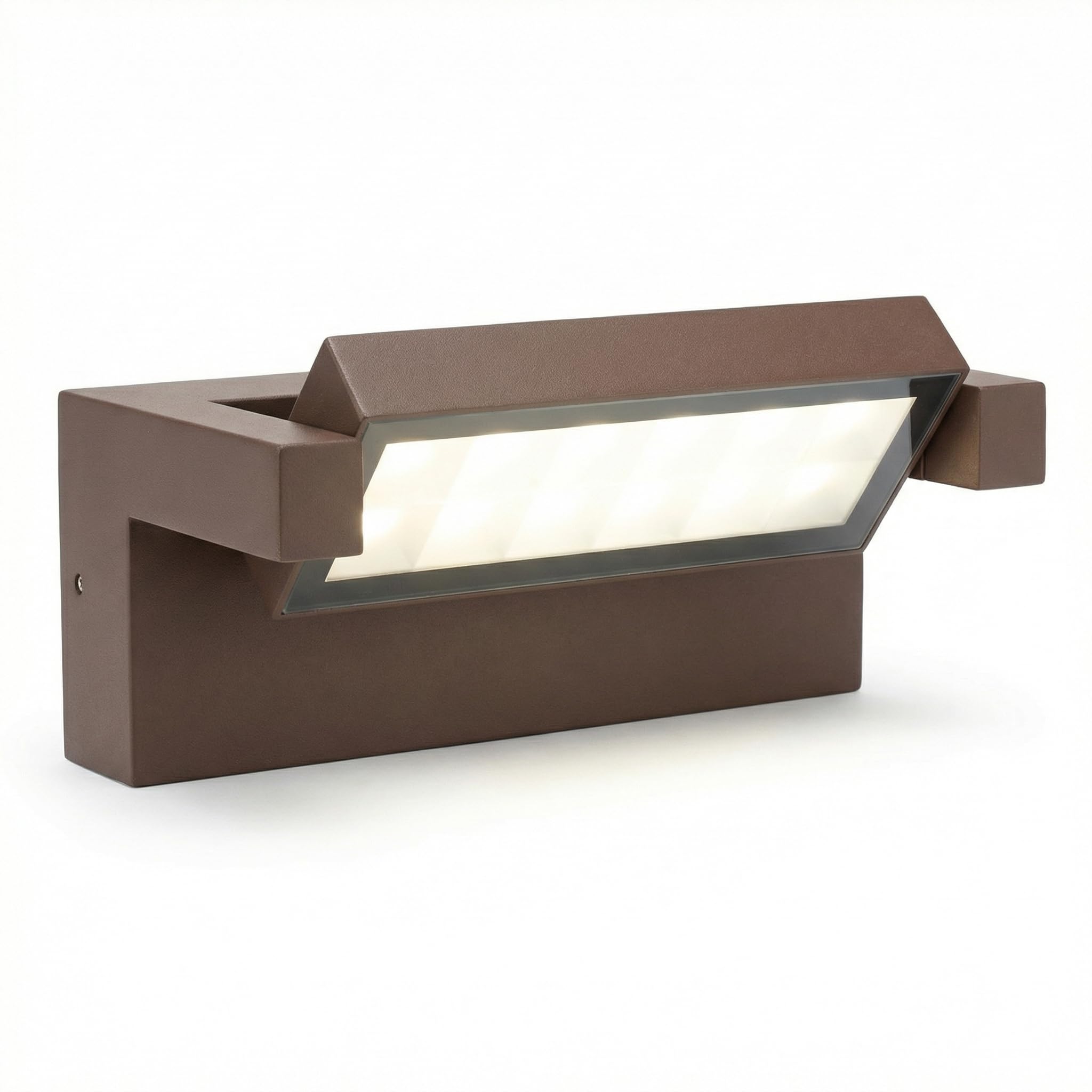 Applique LED da Esterno Orientabile 350° 21W IP65 – 1800 Lumen, CCT 3000K 4000K 6500K, Driver Eaglerise, Lampada da Parete per Facciate, Ingressi e Terrazze (Marrone)