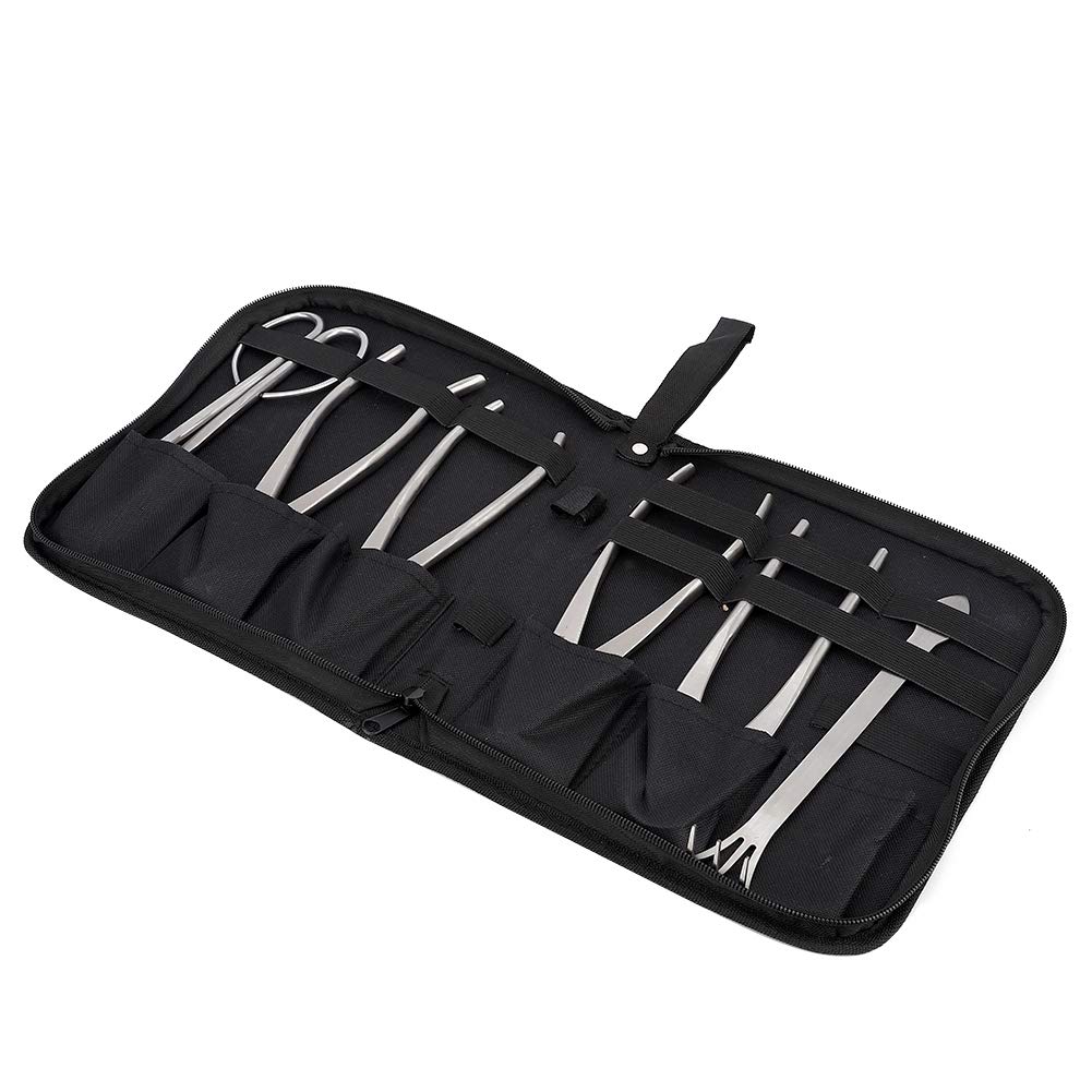 Juego de Herramientas para bonsái, Kit de Recorte de jardín de Acero Inoxidable de 6 Piezas con Bolsa de Almacenamiento para jardinería de árboles frutales bonsái