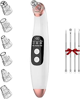 Succionador de Puntos Negros, 6 Cabezales y 3 Modos Limpiador de Poros Facial, Eléctrico Blackhead Remover Kit de Espinillas para Eliminador de Espinillas y Acné