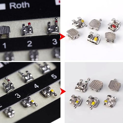 Miniatura 5 de Soporte dental, soportes para aparatos ortopédicos, 5 juegos de 100 piezas de llaves dentales modelo Mini MBT soportes MBT 022 ranura adherente, 345