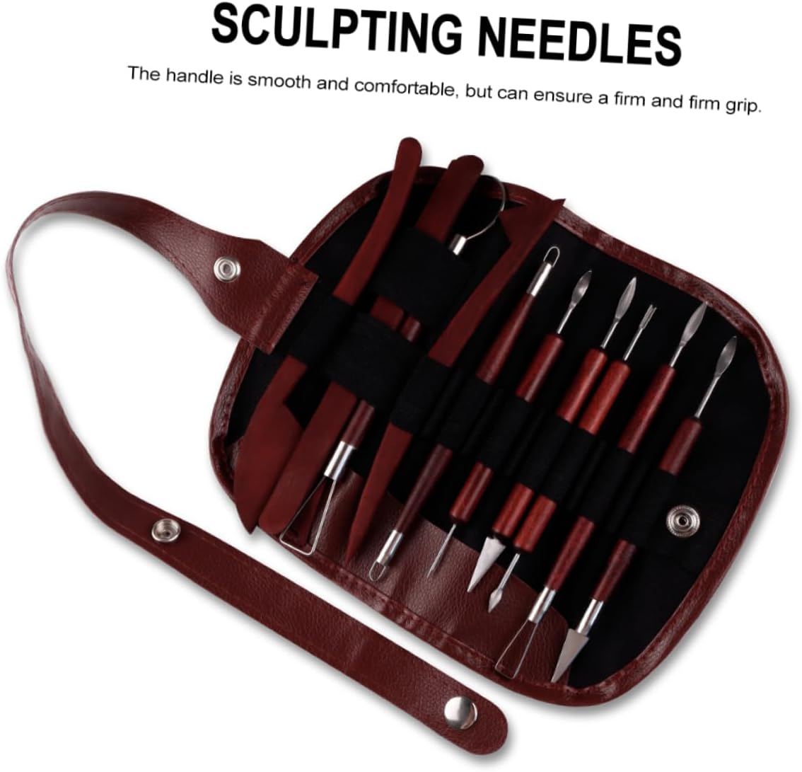 Uonlytech 1Set Polymer Clay Sculpting Tools Durable Dual Sided Sculpting Knives Ergonomic Handles for Clay Modeling for Pottery and DIY Projects