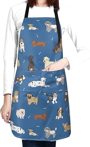 Delantal de aseo para perros con 2 bolsillos, delantal impermeable para perros, delantal de chef, baberos para mujeres y hombres, ajustable,