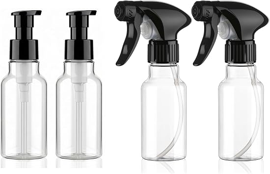 Spray Bottles 4oz/120ml Plastic Small Spray Bottle Pump Bottle Dispenser 4oz 2 Pack