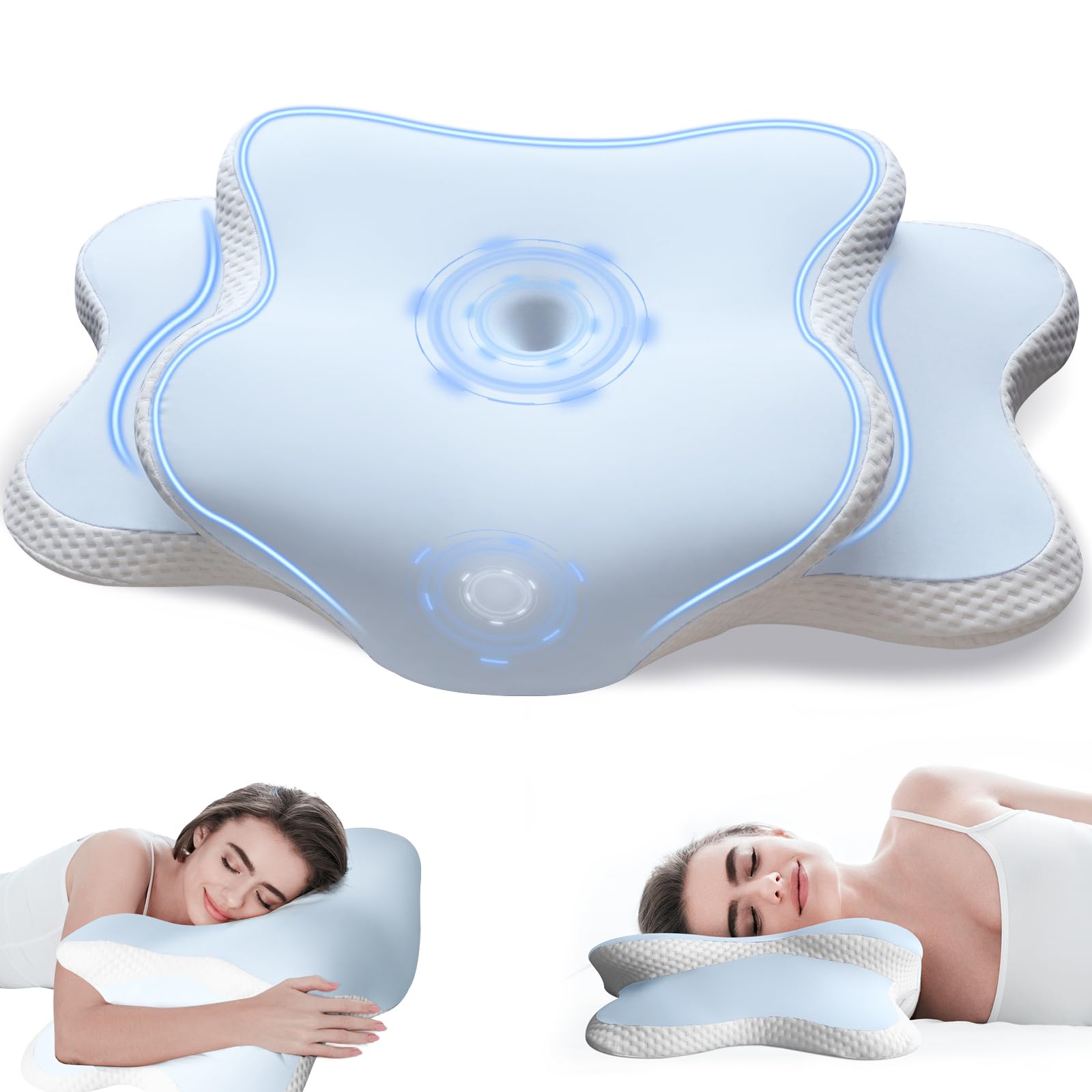 EvenVentric Kissenbezug Nackenstützkissen, weicher und kuscheliger, maschinenwaschbarer Ersatzbezug, Lightblue